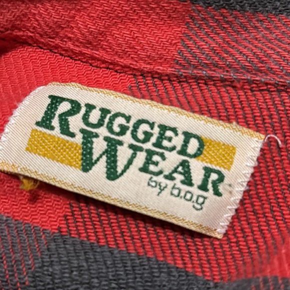 Men’s Vintage Cotton Flannel-Sz M-Red&Black Buffalo Plaid - Picture 12 of 15